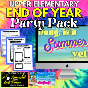 Preview of End of Shool Year SEL Activity Bundle Upper Elementary | Slides & Printables
