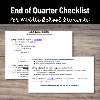 Preview of End of Term Missing & Make Up Work Editable Digital Checklist