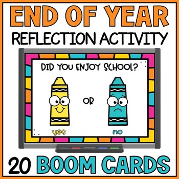 Preview of End of The School Year Reflections Boom Cards Last Days of School Memories Game