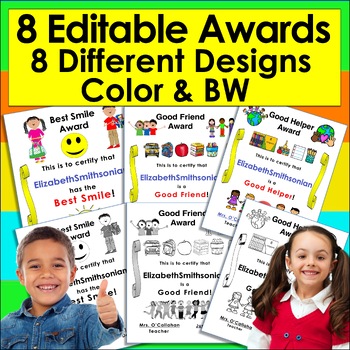 End of the Year Awards Editable Edit, Print, Fold!