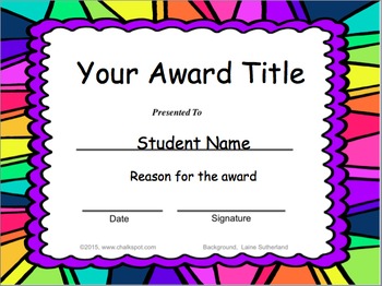 Editable Classroom Awards (Purple Multi-Color Background) | TpT