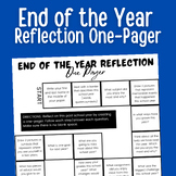 End of The Year Reflection One Pager