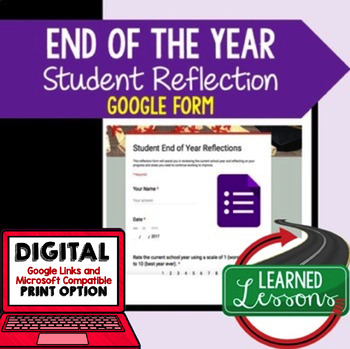 Preview of End of Year Student Reflection Survey, Google Form