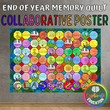 Preview of End of The Year Tessellation Memory Quilt Collaborative Poster Art Activity