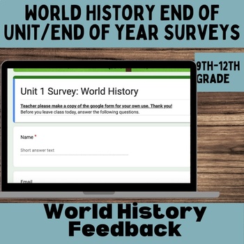 Preview of End of Unit | End of Year Survey | Feedback | Google Form | 9th,10th,11th,12th