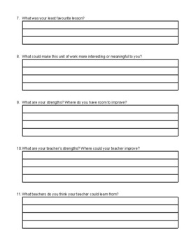 End of Unit Feedback Form by Little Ideas Grow Big | TPT