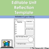 Editable End of Unit Reflection - End of Project Reflection