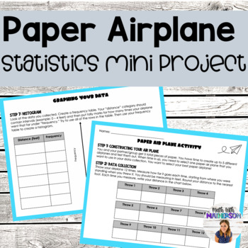 Preview of End of Unit Statistics Paper Airplane Mini Project