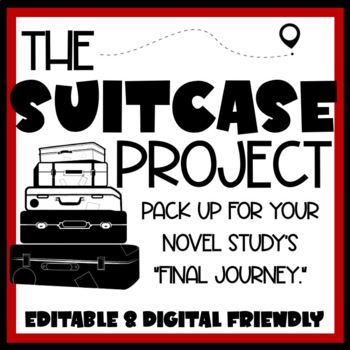 Preview of End of Unit "Suitcase Project"-- Novel Study, Editable, Digital