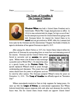 Preview of End of WWI: Treaty of Versailles & League of Nations