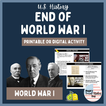 Preview of End of World War I & the Treaty of Versailles | Printable or Digital Activity