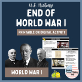 End of World War I & the Treaty of Versailles | Printable 