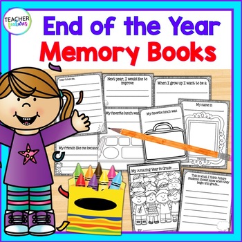 END OF THE YEAR MEMORY BOOK 6th Grade Sixth Cover Scrap Book Class  Activities