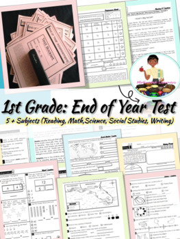 Preview of End of Year 1st Grade Assessment  | (5 Subject Areas & Writing)  First Grade EOY