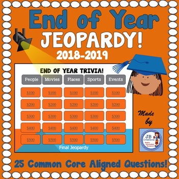 Preview of End of Year 2019 Interactive Trivia Jeopardy Game (3rd-6th grades)