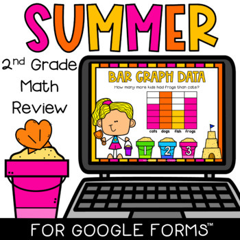 Preview of End of Year 2nd Grade Math Review Summer Escape Room for Google Forms ™