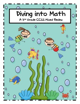 Preview of End of Year 3rd Grade CCSS Math Review Beach Theme