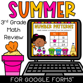 Preview of End of Year 3rd Grade Math Review Summer Escape Room for Google Forms ™
