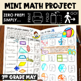 End of Year 3rd Grade Mini Math Project Math Test Prep Geometry