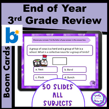 Preview of End of Year 3rd Grade Review Boom Cards