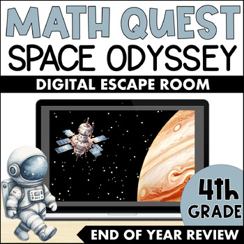 Preview of End of Year 4th Grade Review | Math Digital Escape Room