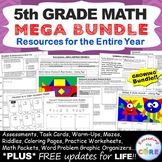 End of Year 5th Grade Math BUNDLE Assessments, Warm-Ups, T