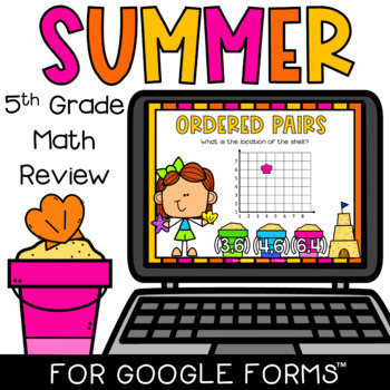 Preview of End of Year 5th Grade Math Review Summer Escape Room for Google Forms ™