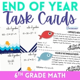 End of Year 6th Grade Math Task Cards