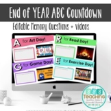 End of Year ABC Countdown Memory Book Digital EDITABLE 