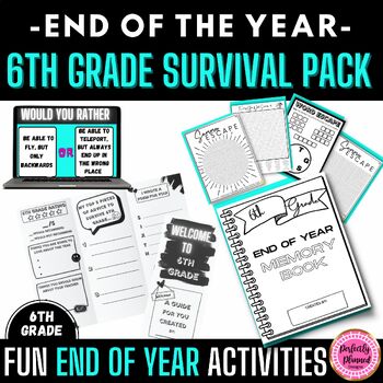 Preview of End of Year Activities Bundle {6th Grade} | Fun Puzzles | Word Search | Summer