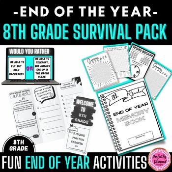 Preview of End of Year Activities Bundle {8th Grade} | Fun Puzzles | Word Search | Summer