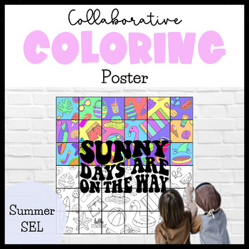 Preview of End of Year Activities | Collaborative Art Poster | Giant Summer School Coloring