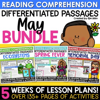 Preview of End of the Year Activities Reading Comprehension Passages & Questions BUNDLE