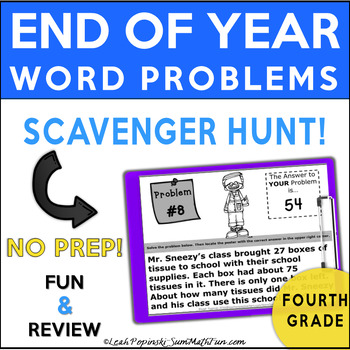 Preview of After State Testing Activities 4th Grade End of Year Math Review Scavenger Hunt