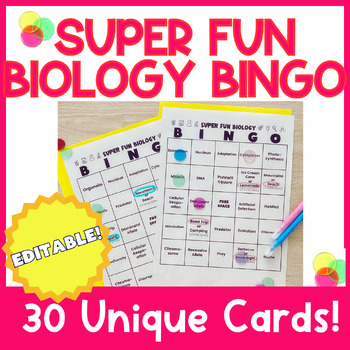 Preview of End of Year Activities - Last Day of School Bingo for Biology
