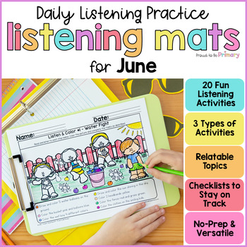 Preview of June End of Year Summer Following Directions & Listening Read & Draw Activities
