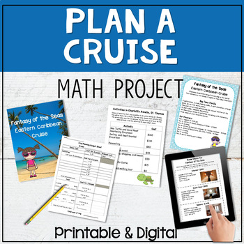 Preview of End of Year Math Project - Plan a Vacation Cruise Summer Math Project Budgeting