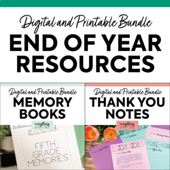 Preview of May Activity Packet - End of Year Book & Thank You Note Writing Activities