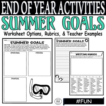 Preview of End of Year Activities Middle School & High School Writing My Summer Goals