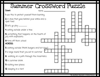 Summer Crossword Puzzles - Page 5