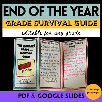 Preview of End of Year Activities Writing a Survival Guide FOR ANY GRADE