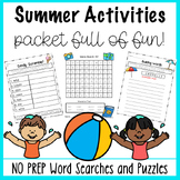 Summer Word Search and Puzzles First Grade End of Year Activities