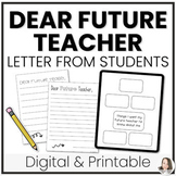 End of Year Activity Letter to Next Year's Teacher | Dear 