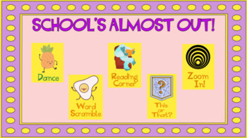 Preview of End of Year Activity Party Pack- Brain Breaks, Read Alouds, Summer Themed Games