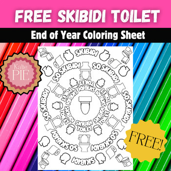 Preview of End of Year Activity - Skibidi Toilet Mandala Coloring Page
