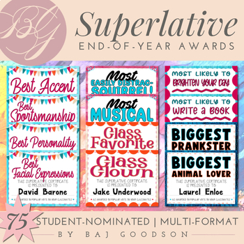Preview of End of Year Activity | Superlatives Student Choice Awards | Bonus BYO Kit
