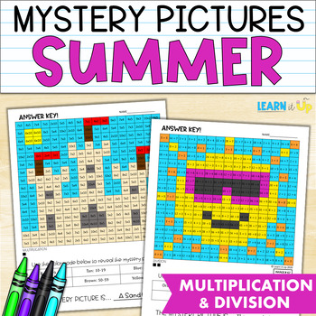 Preview of End of Year Activity l Summer l Multiplication and Division Color by Number