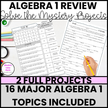 Preview of End of Year Algebra 1 Project BUNDLE | Review Activity | High School | Mystery