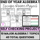 End of Year Algebra 1 Review Project|Escape Room Math Proj