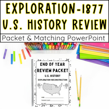 Preview of End of Year American History Comprehensive Review PowerPoint and Packet